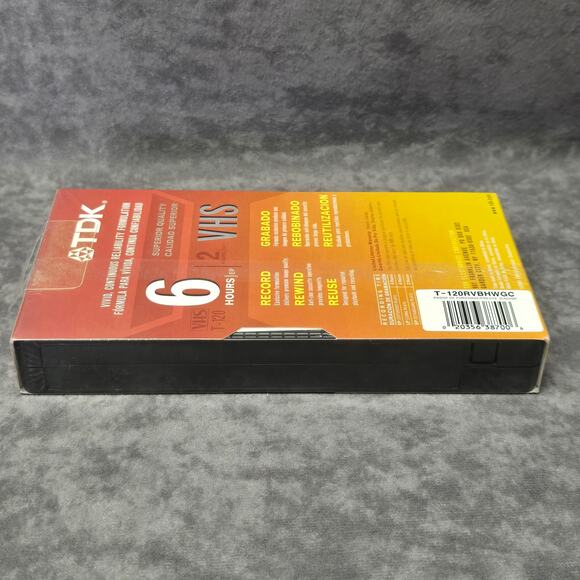 TDK Superior Quality VHS Standard Grade 6 Hours T-120 Blank Video Cassette Tape - Picture 2 of 5